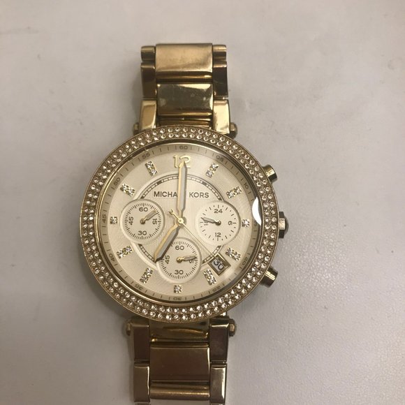Gold Michael Kors Watch with Diamond Face